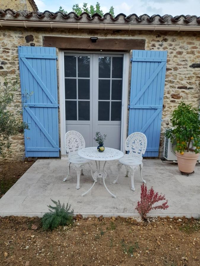 La Petite Maison Bleue Avec Piscine Loubejac Exterior photo